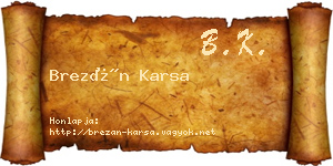 Brezán Karsa névjegykártya